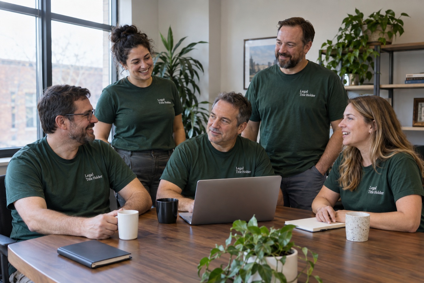 Legal Title Holder team gathered around a table